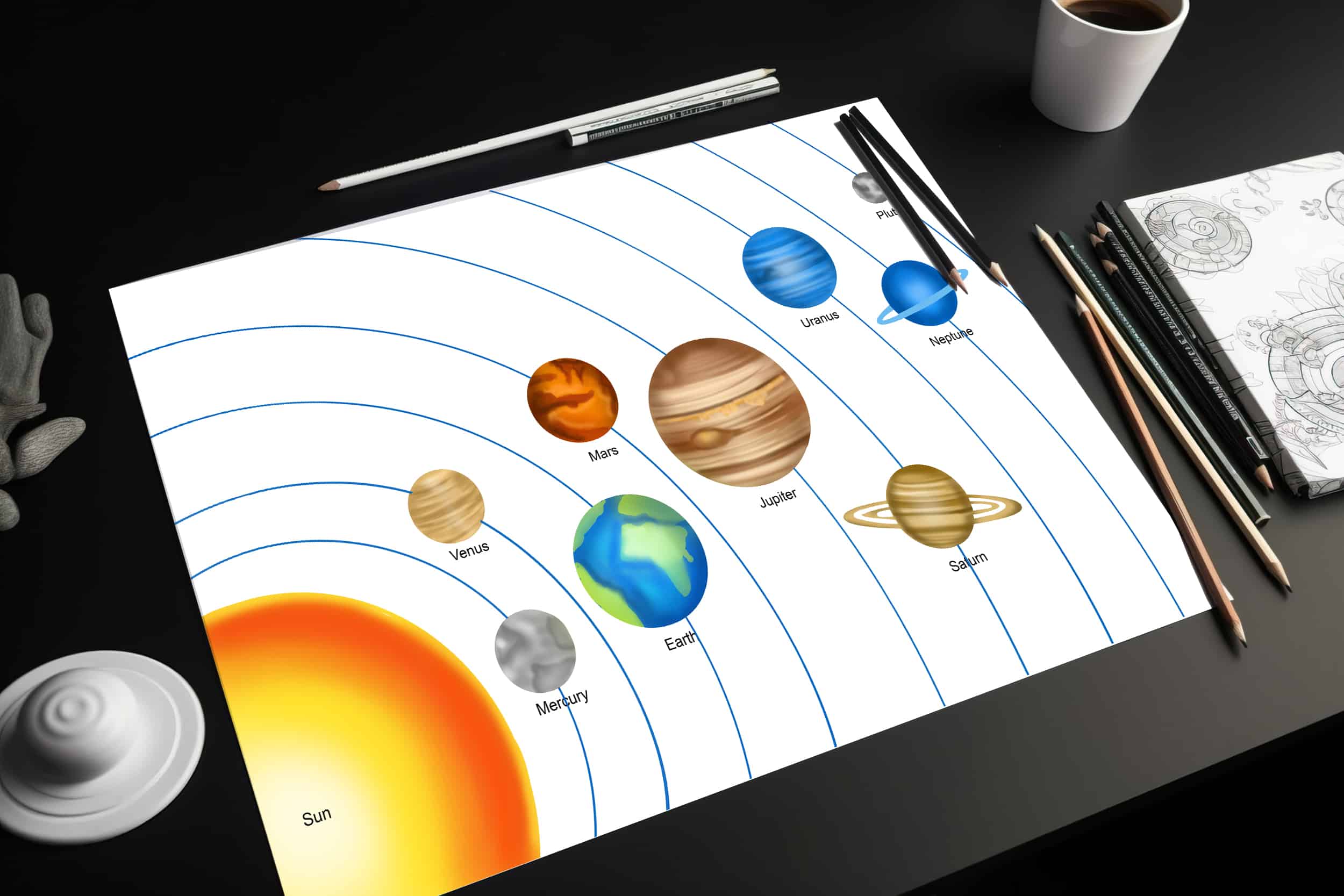 How to draw the solar system