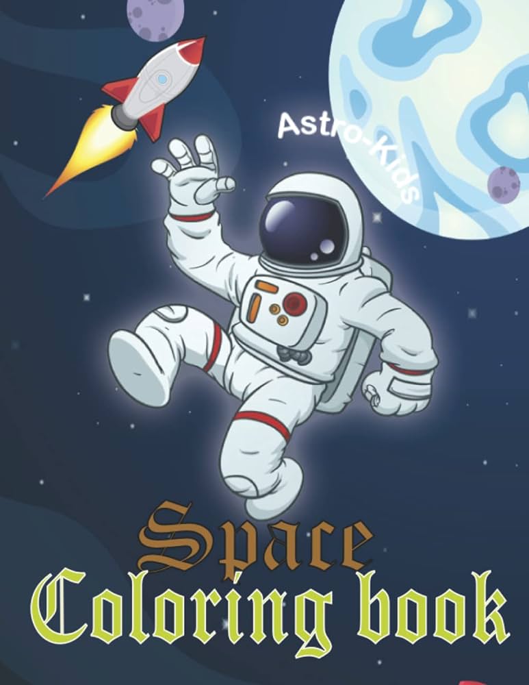 Space coloring book for kids with fact realistic illustrations with science facts about the solar system space exploration space zouni books