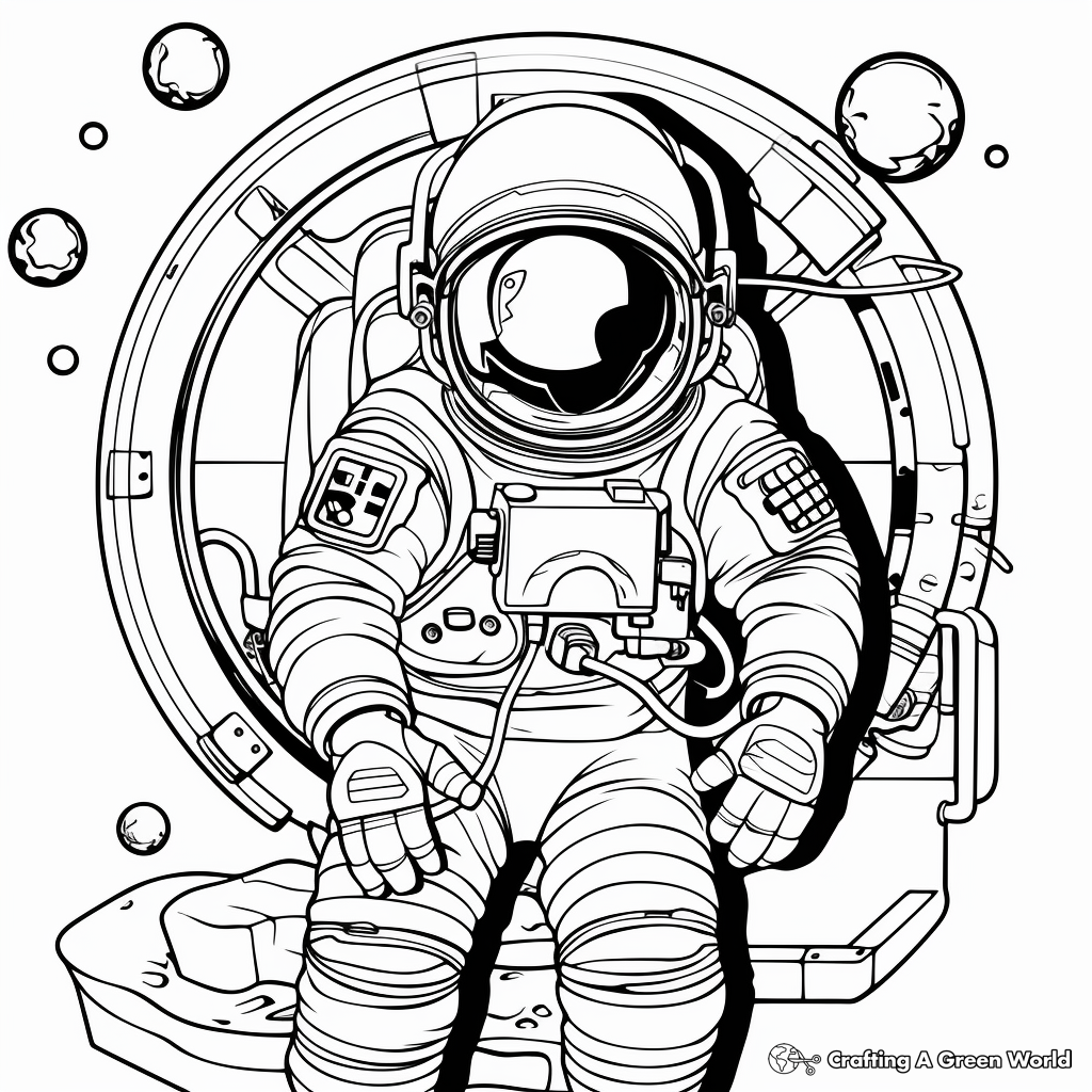 Space coloring pages for adults