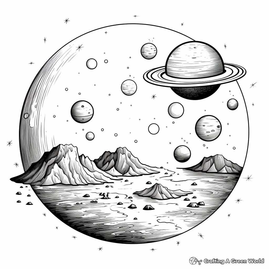 Realistic solar system coloring pages