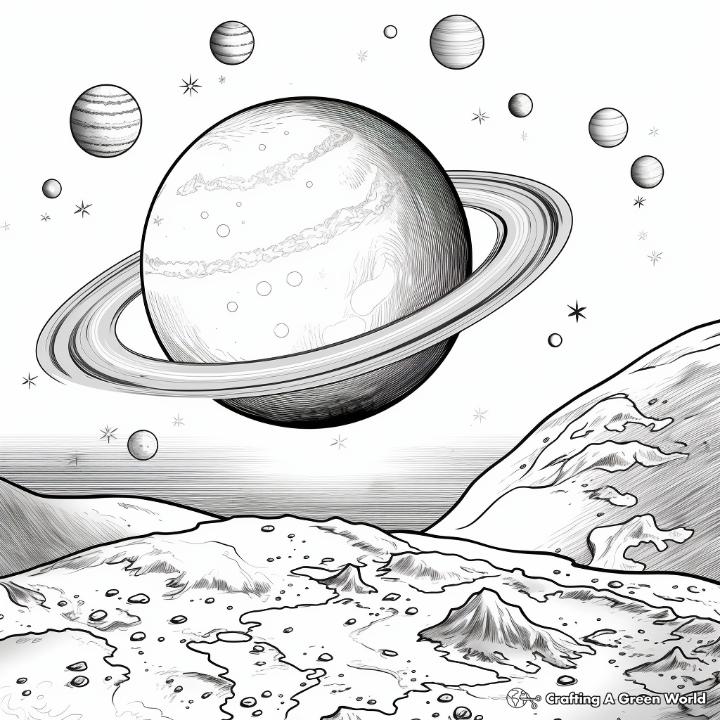 Realistic solar system coloring pages