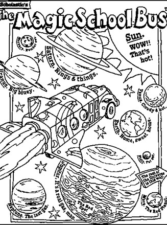 Magic school bus coloring page