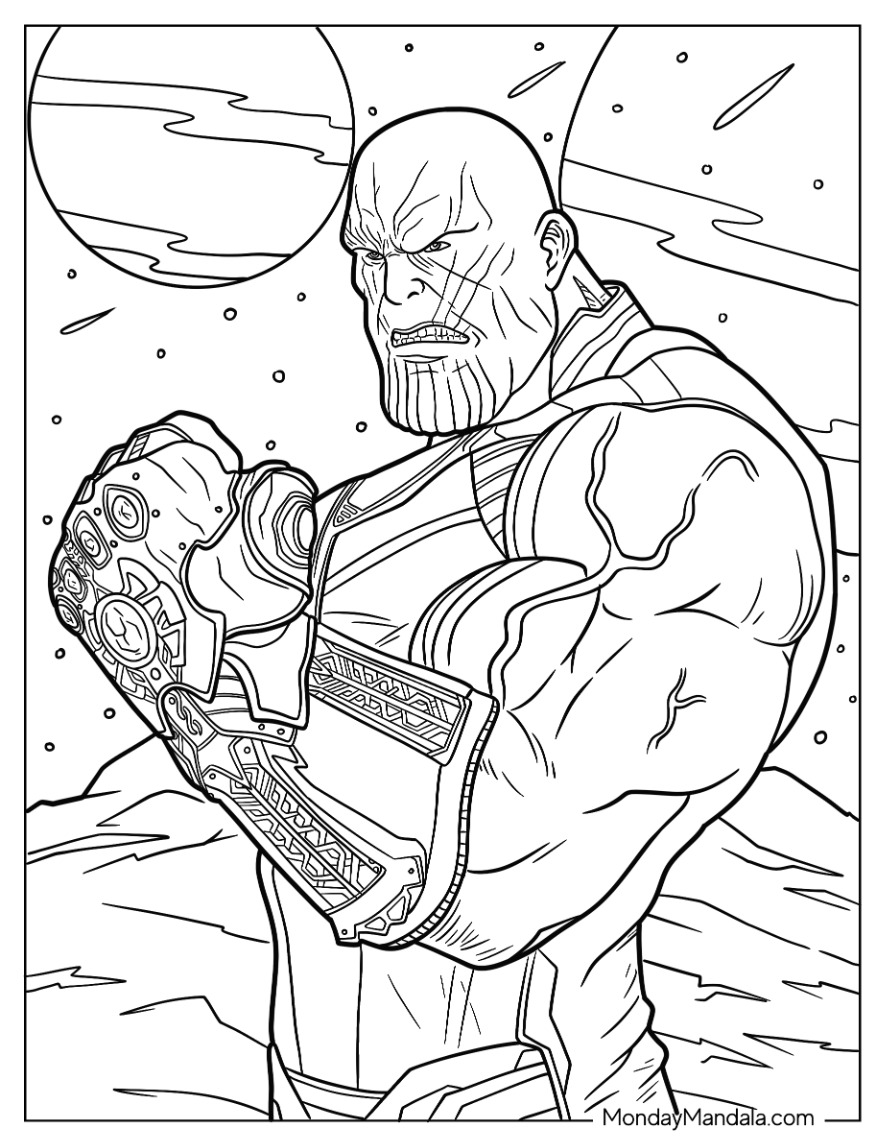 Thanos coloring pages free pdf printables