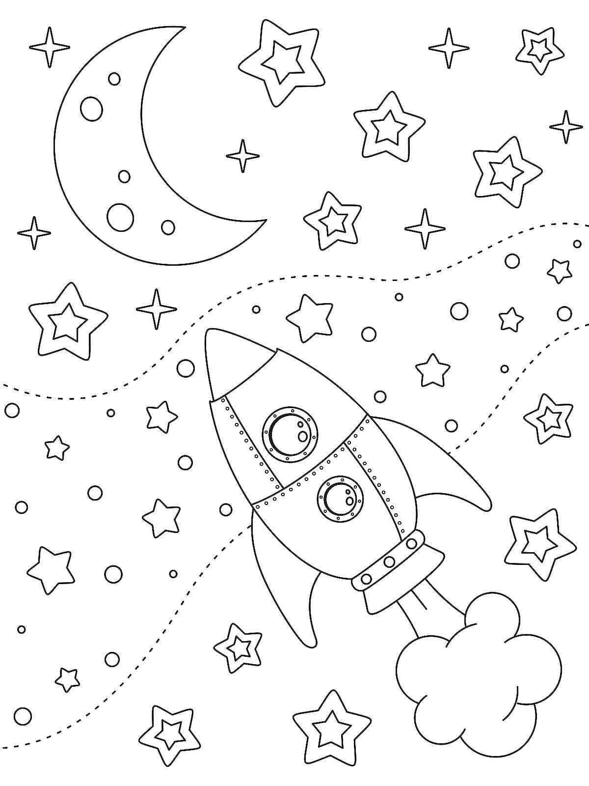 Outer space printable coloring page