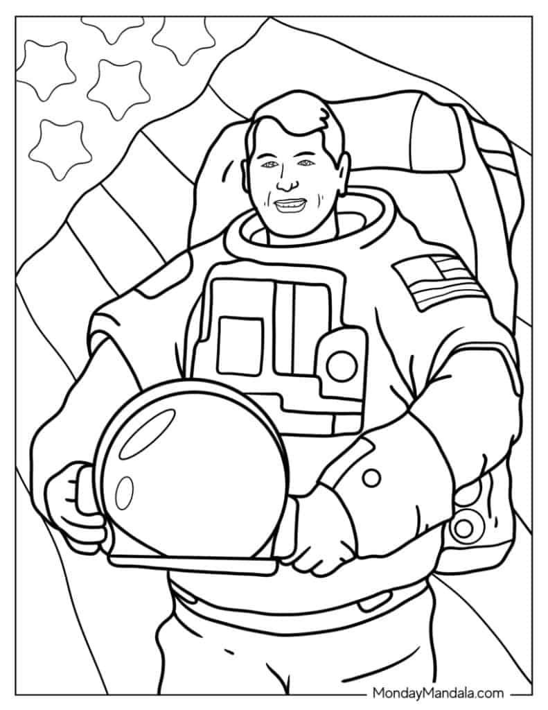 Astronaut coloring pages free pdf printables