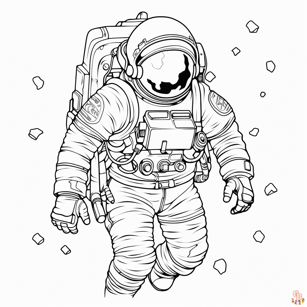 Printable astronaut coloring pages free for kids and adults