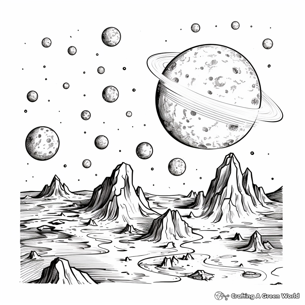 Realistic solar system coloring pages