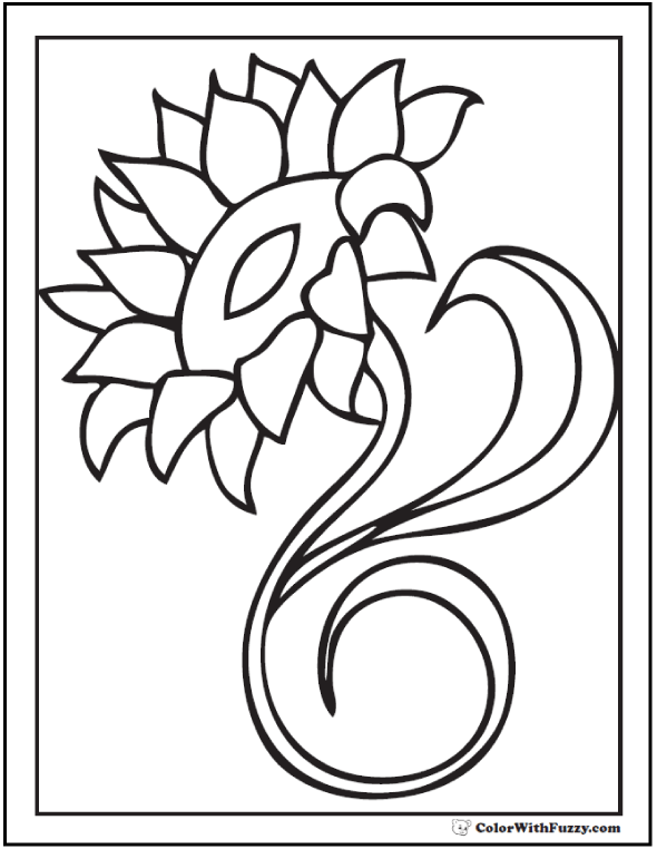 Sunflower coloring page pdf printables