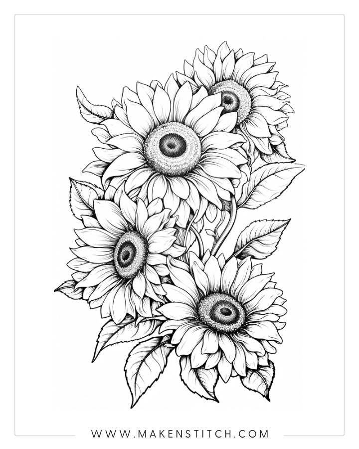 Flower coloring pages for kids and adults free printables