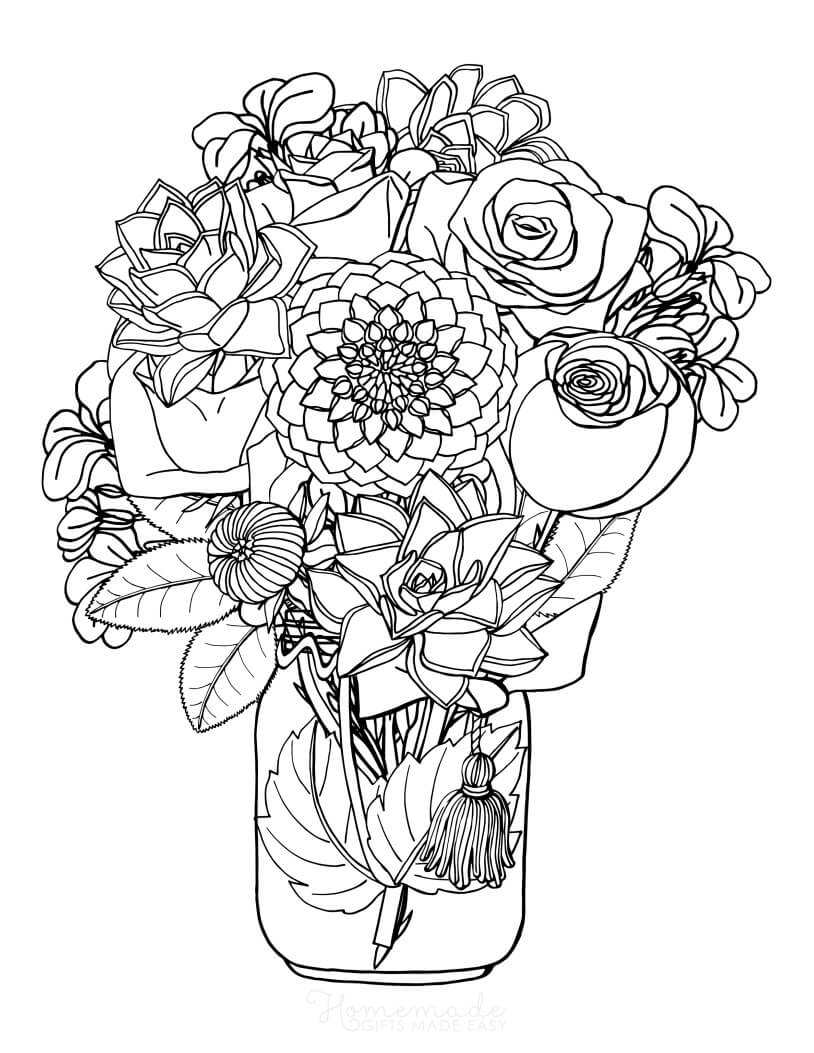 Printable flower coloring pages for adults