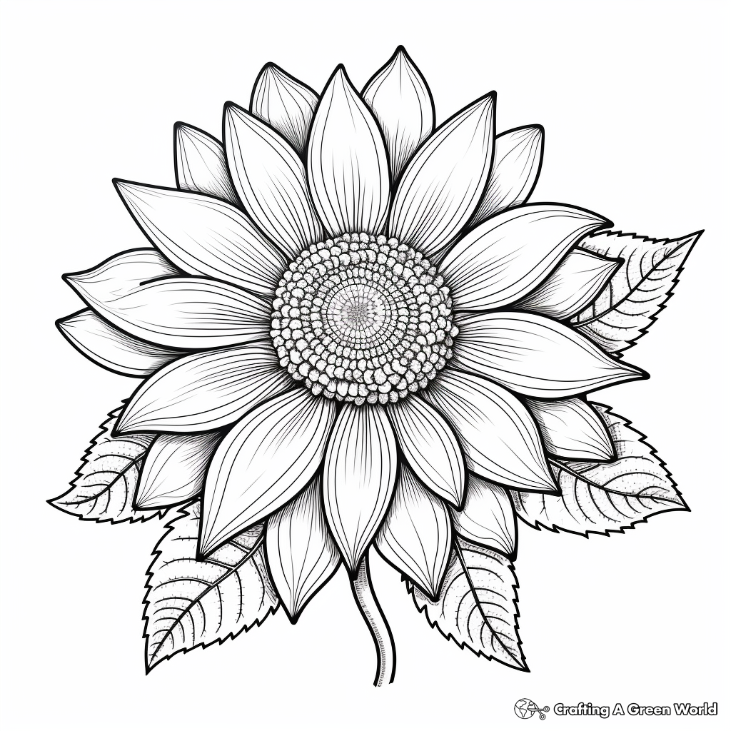 Realistic flower coloring pages