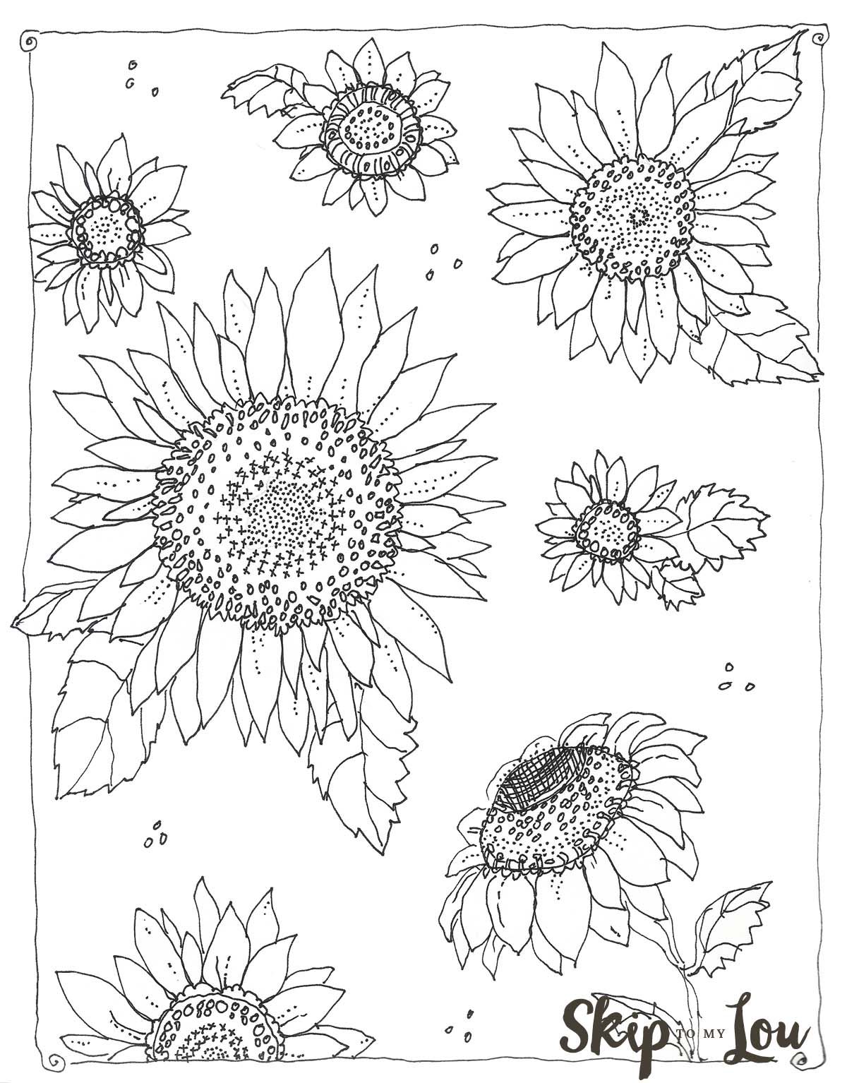 Sunflower coloring page sunflower coloring pages flower coloring pages designs coloring books