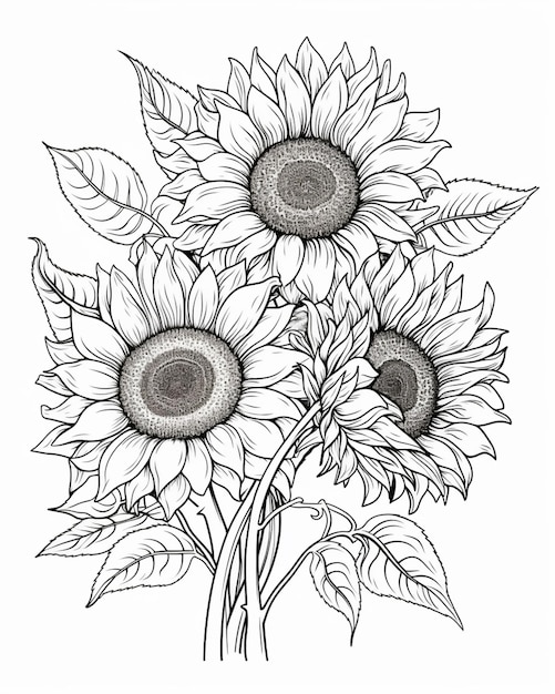 Page sunflower coloring page kids images