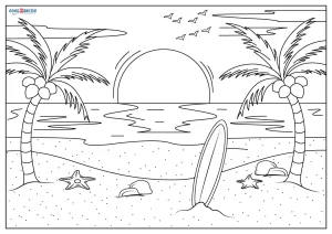 Free printable beach coloring pages for kids