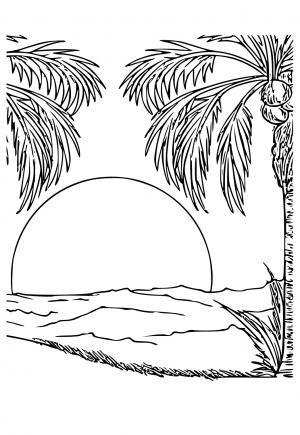 Free printable sunset coloring pages sheets and pictures for adults and kids girls and boys