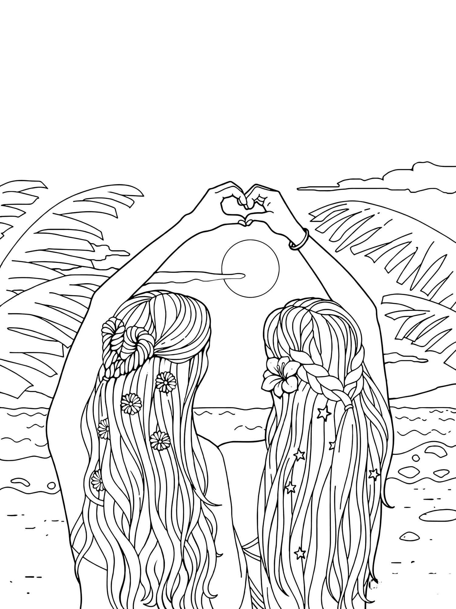 Sunset coloring pages