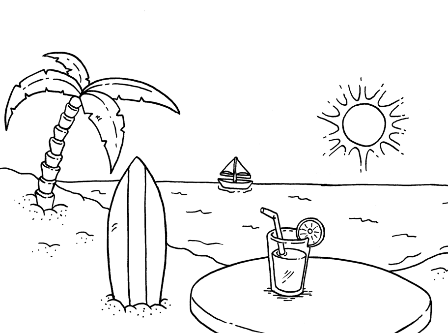 Beach coloring pages