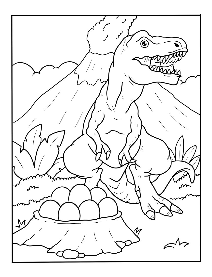 Realistic dinosaur coloring pages