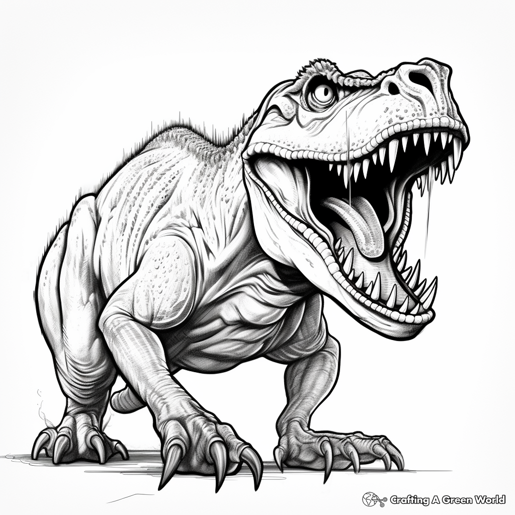 Scary t rex coloring pages