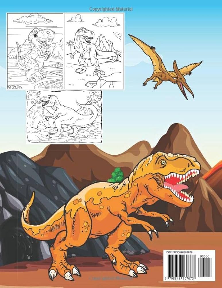 Dinosaur coloring book epic coloring pages of realistic dinosaurs prehistoric scenes for kids ages