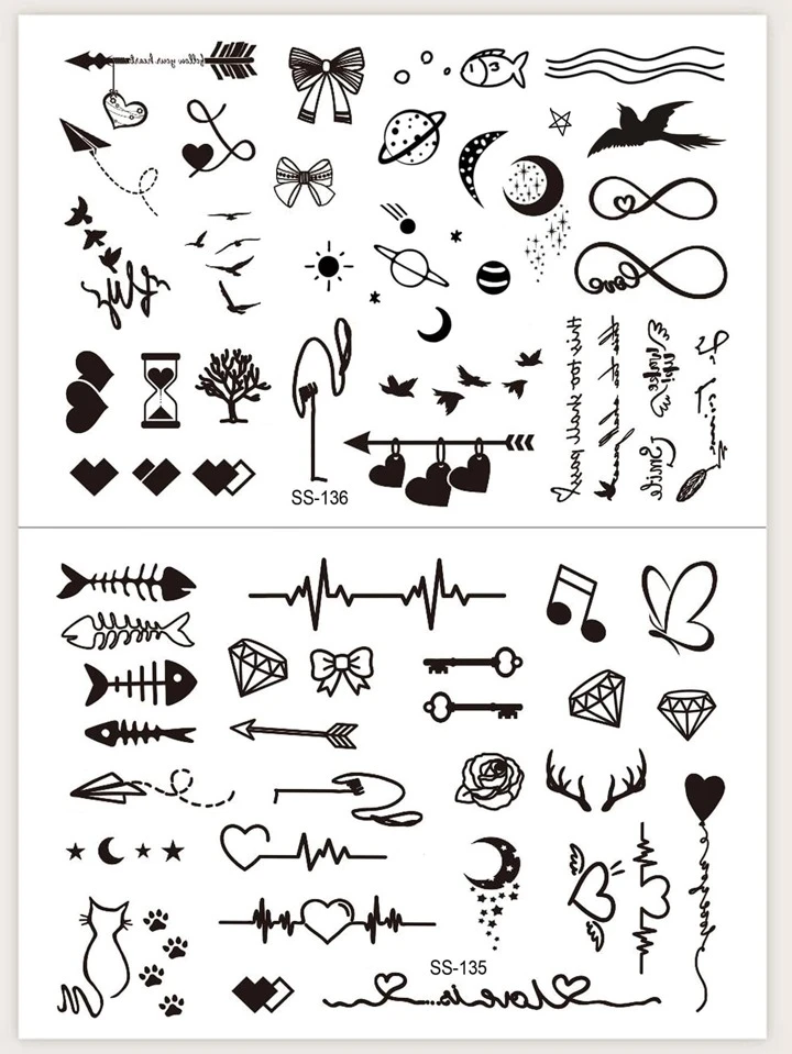 Tattoo sticker kits sheets heart pattern temporary tattoos for women tattoo stickers adultsrealistic tattoo flowerheartfor women and girls for sale new zealand new collection online new zealand