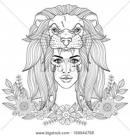 Portrait boho girl vector photo free trial bigstock