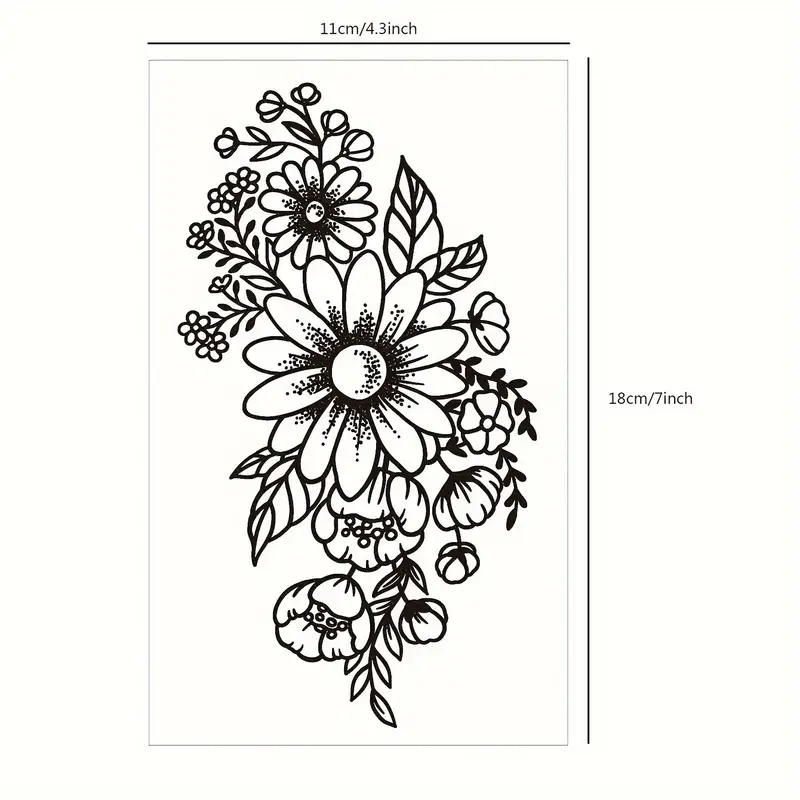 Herbal juice tattoo stickers semi permanent blooming flowers