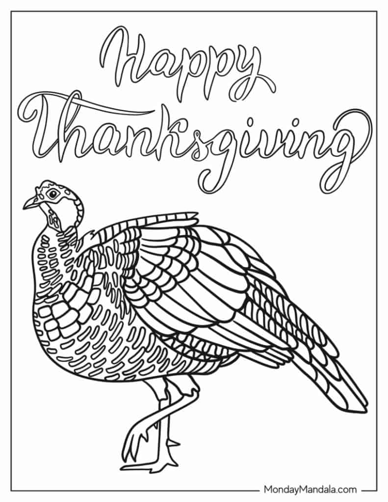 Turkey coloring pages free pdf printables