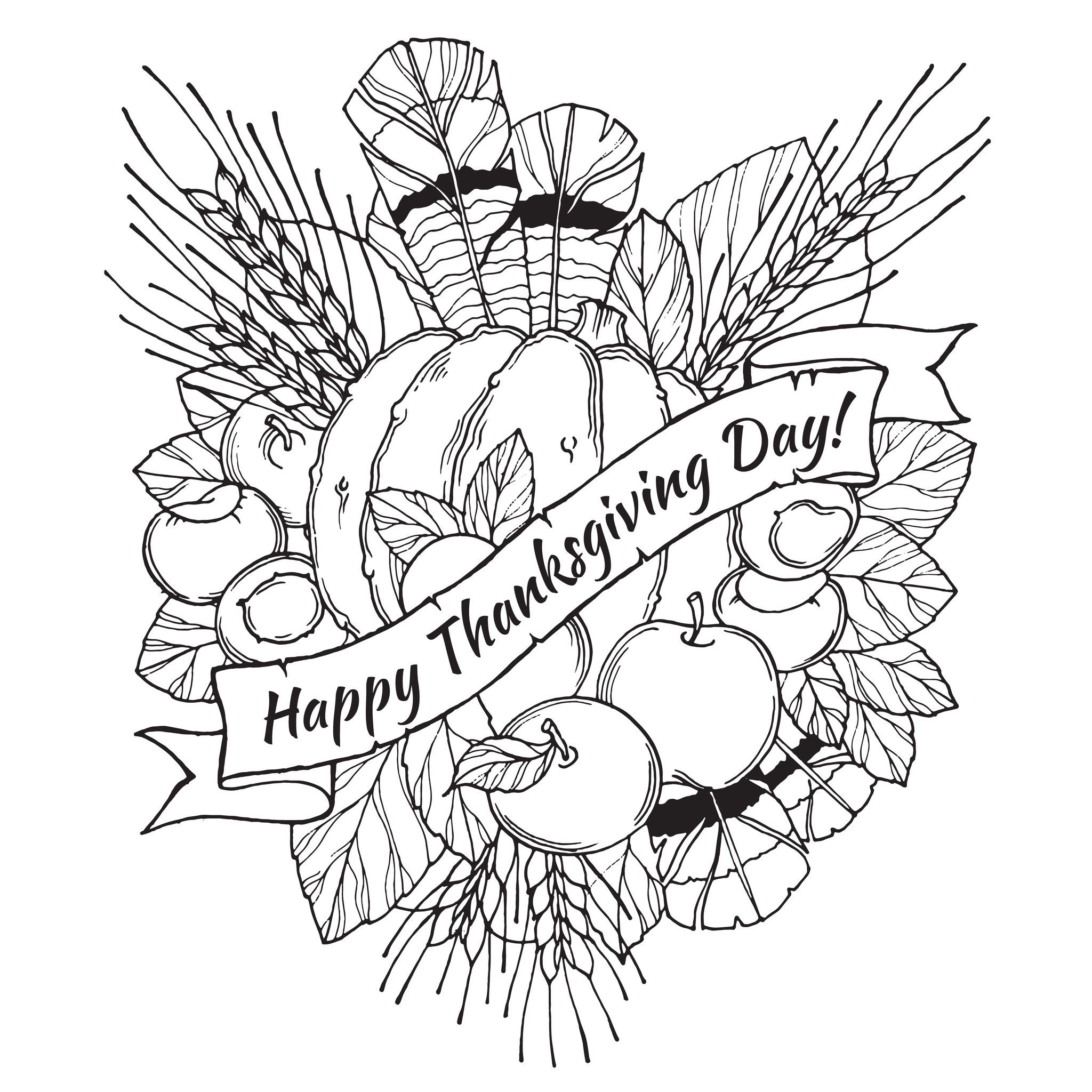 Free printable thanksgiving coloring pages for kids