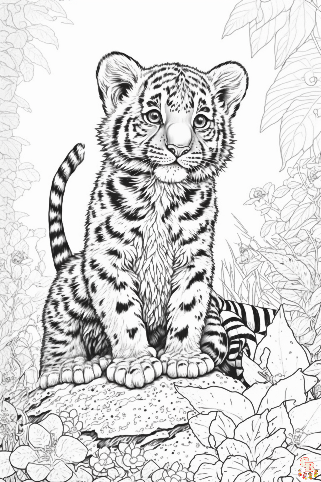 Tiger coloring pages printable free and easy to by gbcoloring on