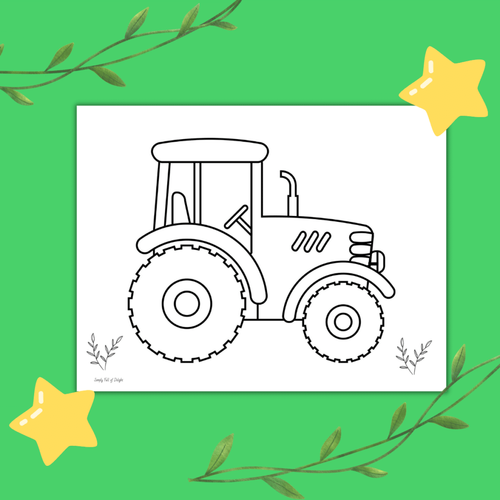 Free printable cute tractor coloring pages for kids