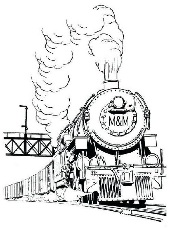 Free steam trains coloring pages printable pdf