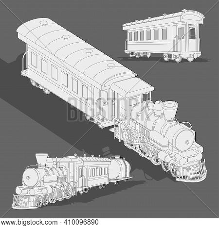 Realistic steam train vector photo free trial bigstock