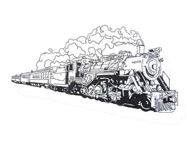 Steam engine drawing drawings super coloring pages art prints