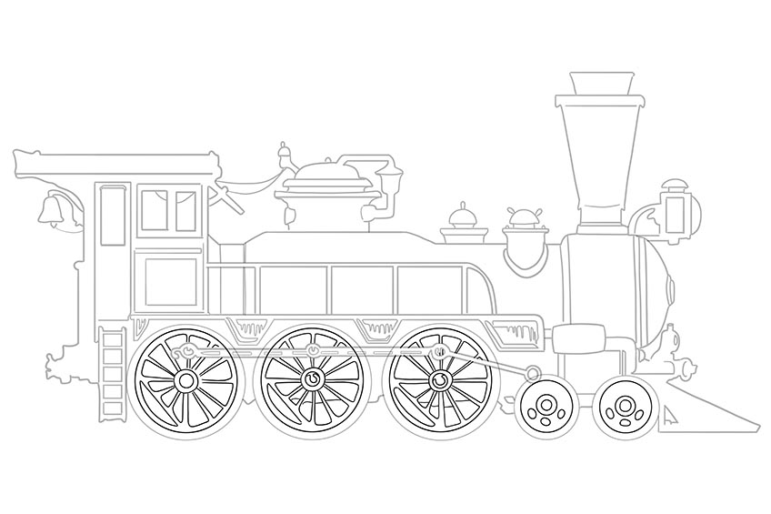 How to draw a train