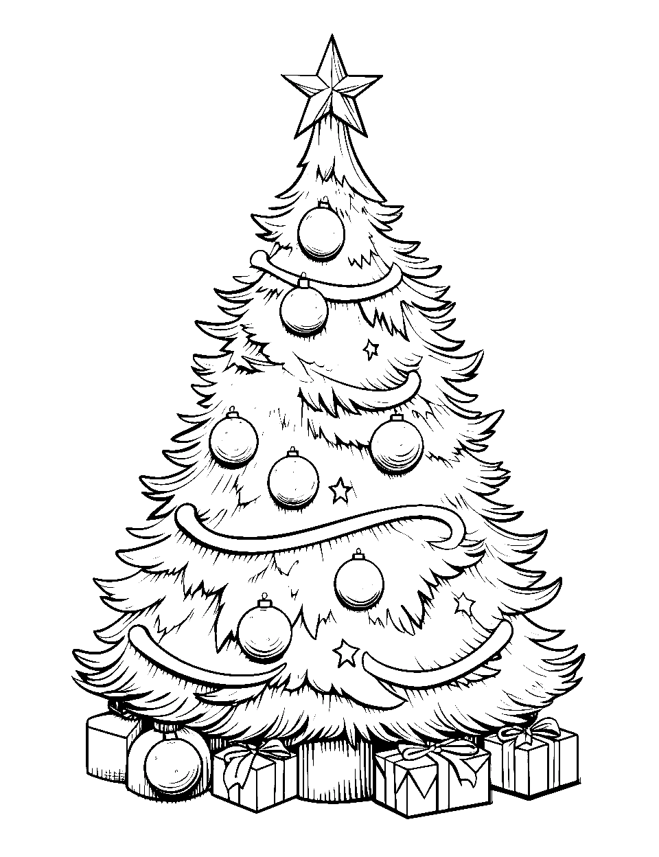 Christmas tree coloring pages free printables