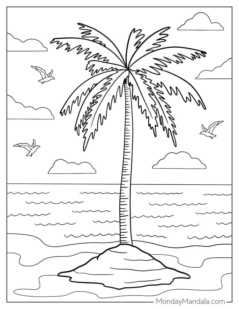 Tree coloring pages free pdf printables