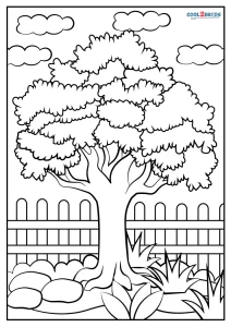 Free printable tree coloring pages for kids