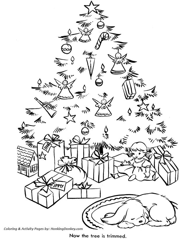 Christmas tree coloring pages