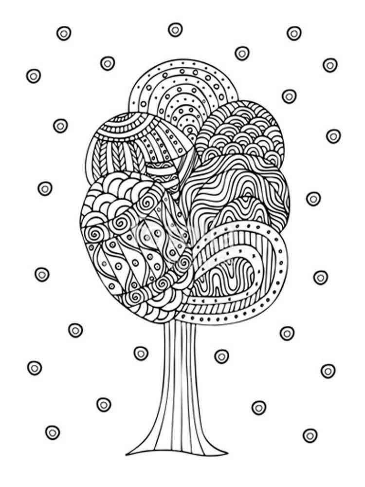 Tree coloring pages for adults