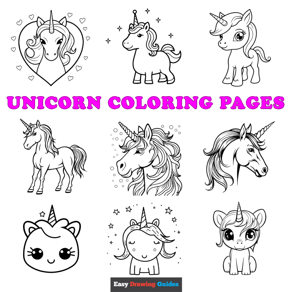 Free printable unicorn coloring pages for kids