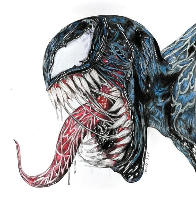 My finished drawing of venom oc rspiderman