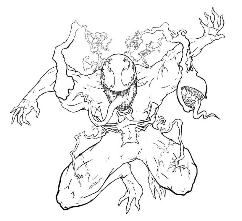 Creepy venom coloring page