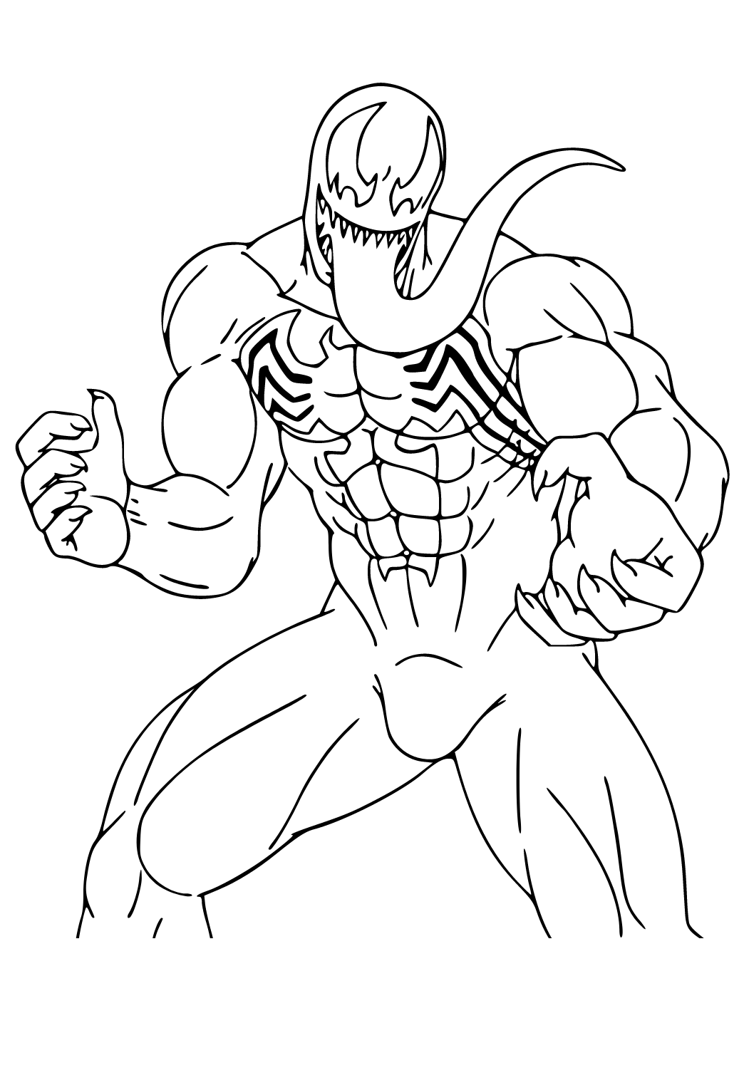 Free printable venom hero coloring page for adults and kids