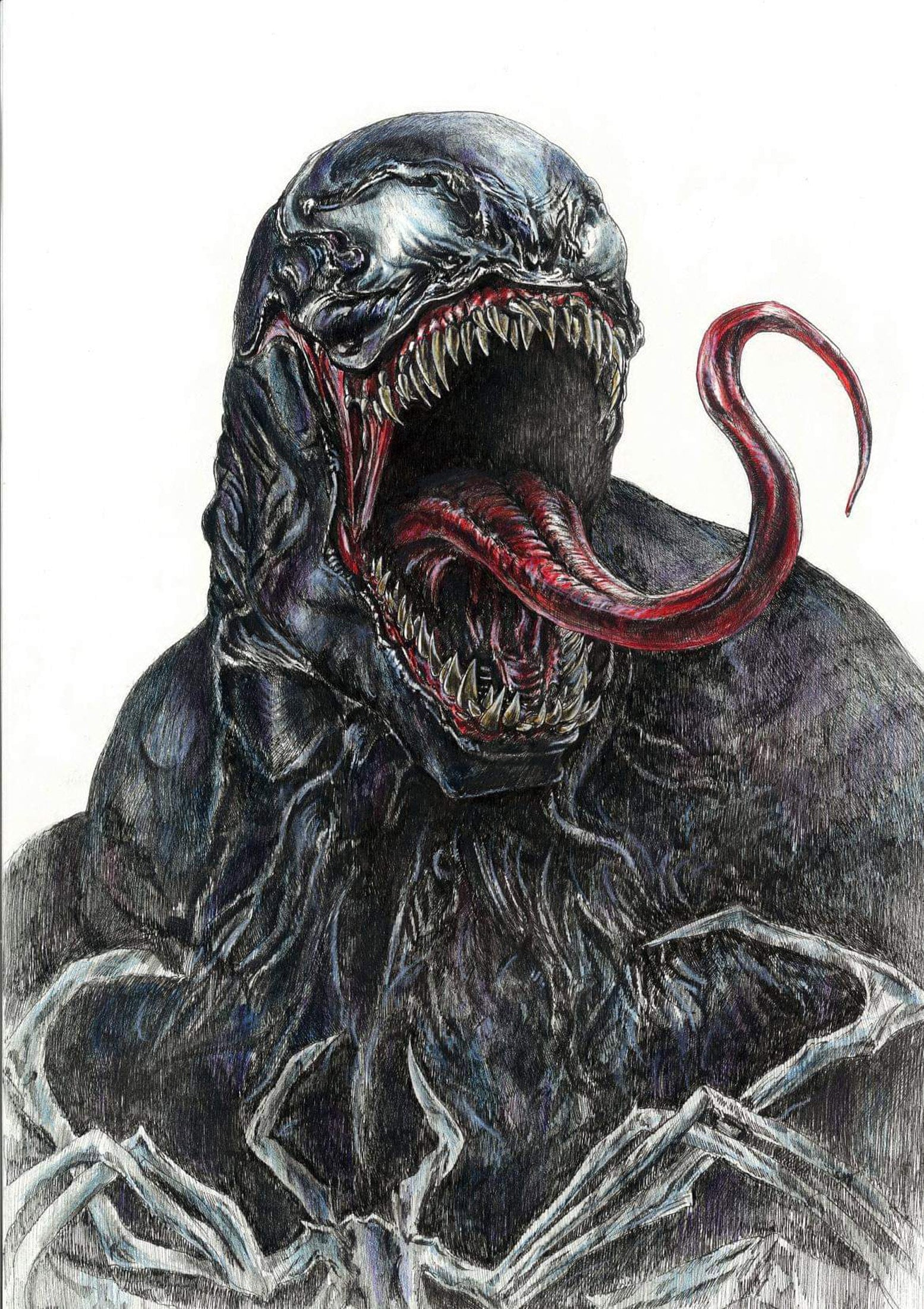 Venom marvel ic original drawing fan art