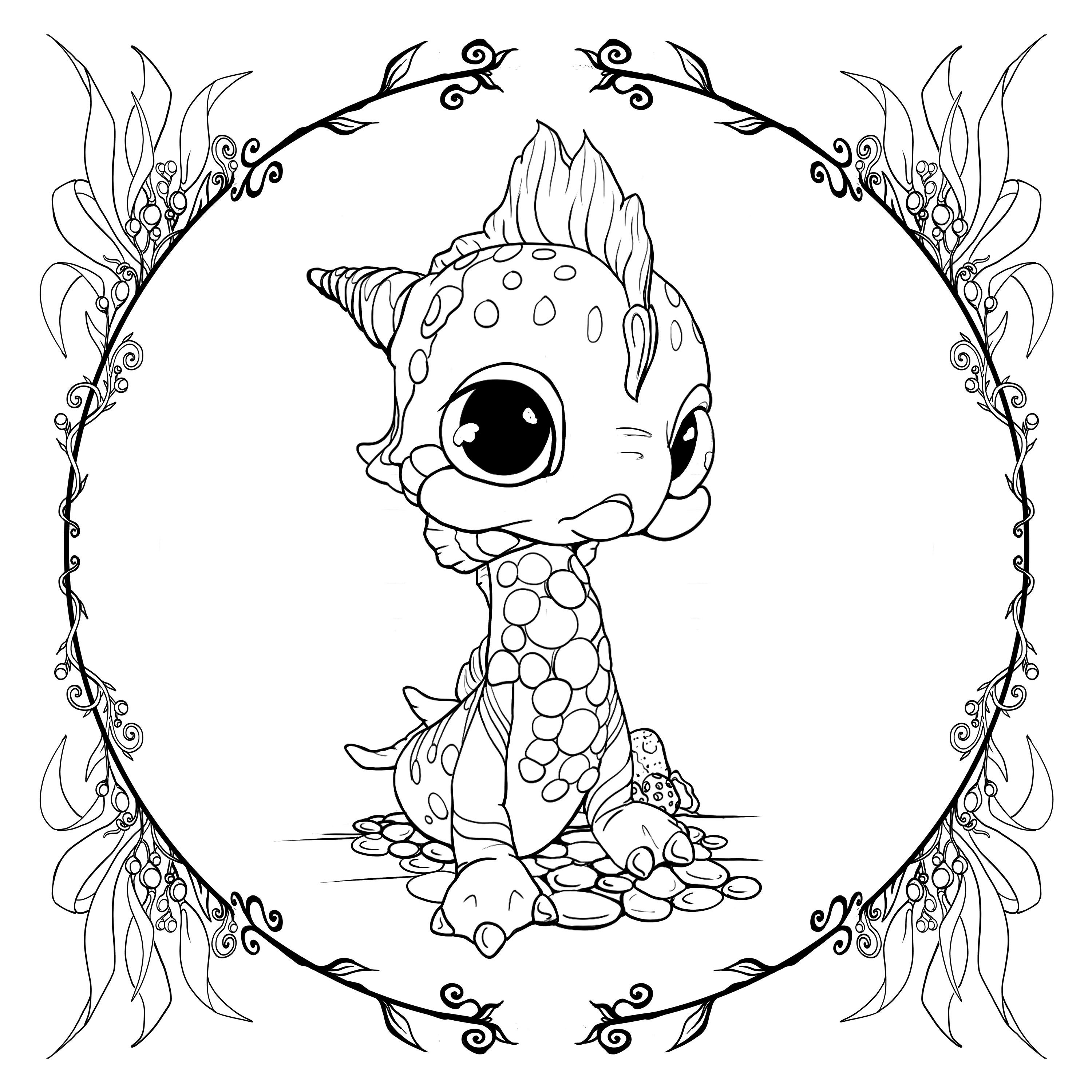 Water dragon coloring page pack