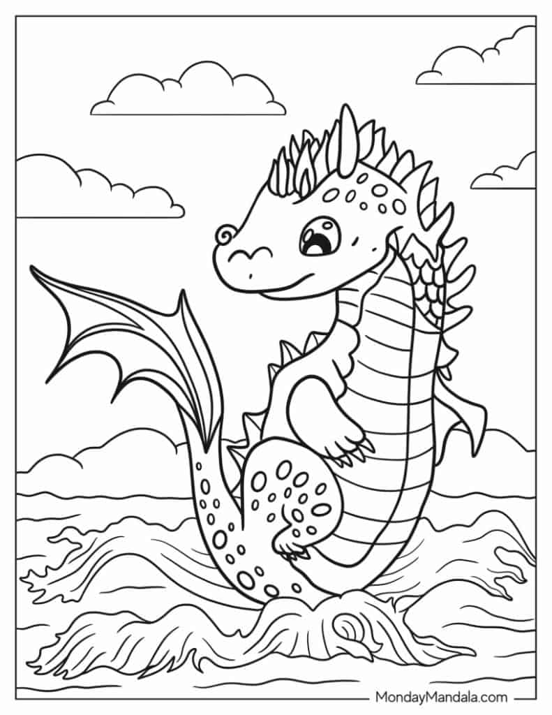 Dragon coloring pages free pdf printables