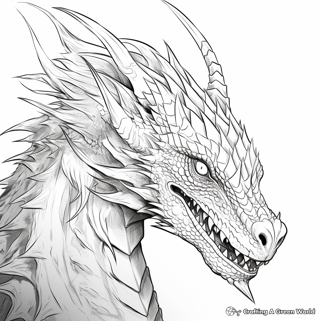 Dragon head coloring pages