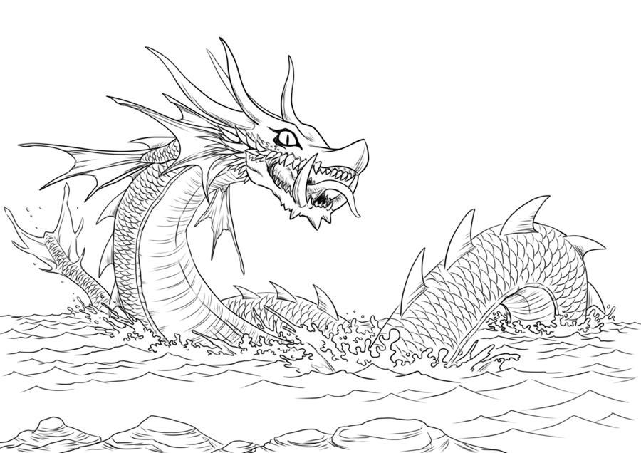 Sea dragon by hyuthefish on deviantart dragon coloring page sea dragon shark coloring pages