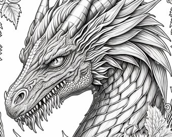 Water dragon coloring page pack